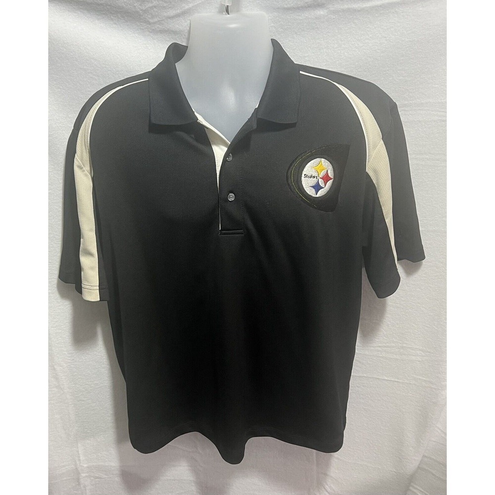 Pittsburgh Steelers Polo Men Large PGA Tour Shirt‎